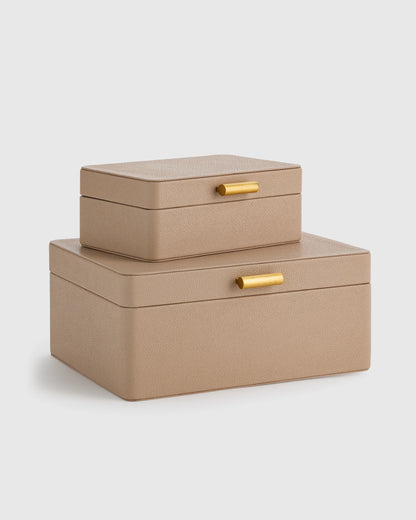Shagreen Leather Decorative Boxes (Set of 2) - Set of 2 / Blush