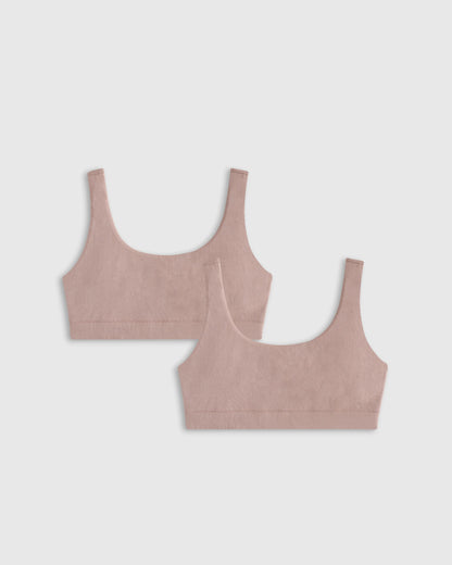 Organic Cotton Tank Bralette (2-pack) - XS / Mink