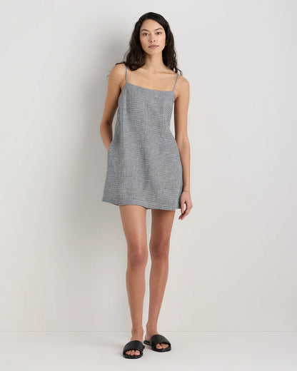 100% European Linen Mini Skort Dress - XS / Moonstone Blue