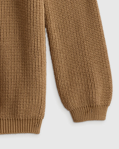 100% Organic Cotton Fisherman Tunic Sweater - 6 / Oatmeal