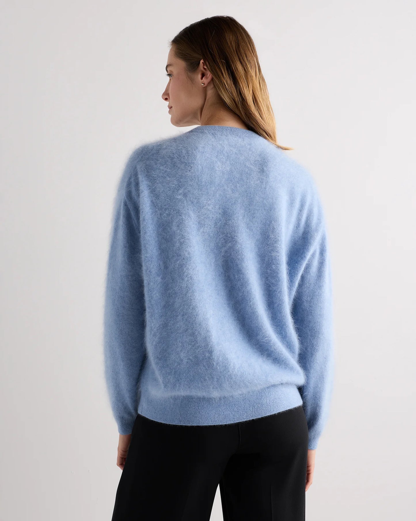 Brushed Cashmere Oversized Crewneck Sweater - XS / Heather Grey
