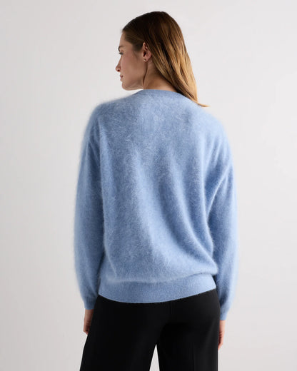 Brushed Cashmere Oversized Crewneck Sweater - XS / Heather Grey
