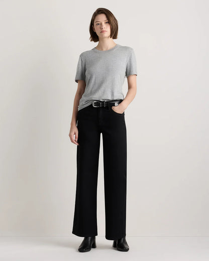 Lightweight Cotton Cashmere Relaxed Sweater Tee - XS / Sugar Stone