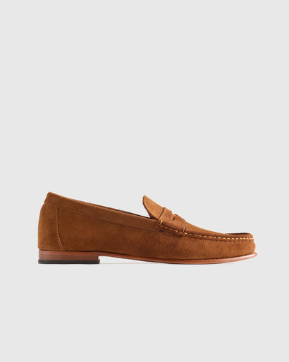 Essential Suede Penny Loafer - 7 / Whiskey