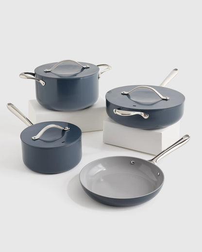 Ceramic Nonstick 7pc Cookware Set - One Size / Navy