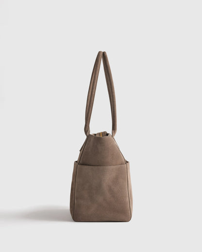 Hudson Suede Tote - One Size / Chocolate Brown