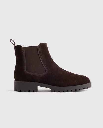 Italian Suede Lug Sole Chelsea Boot - 5 / Almond Suede