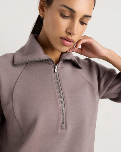 CloudComfort Half Zip Sweatshirt - XS / Pebble Beige