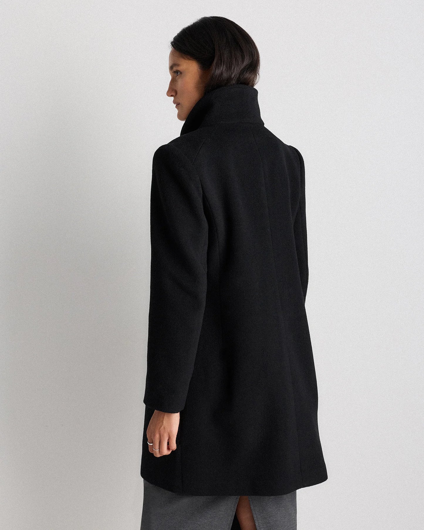 Wool Cashmere Cocoon Coat - XS / Dark Chocolate