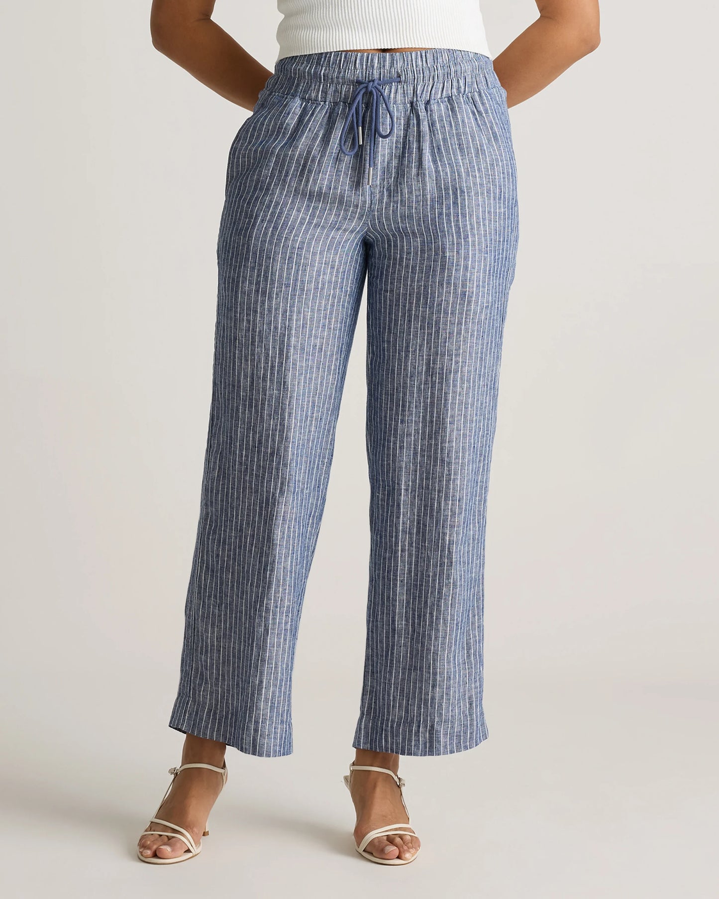 100% European Linen Wide Leg Pants - XS / Bayberry Olive