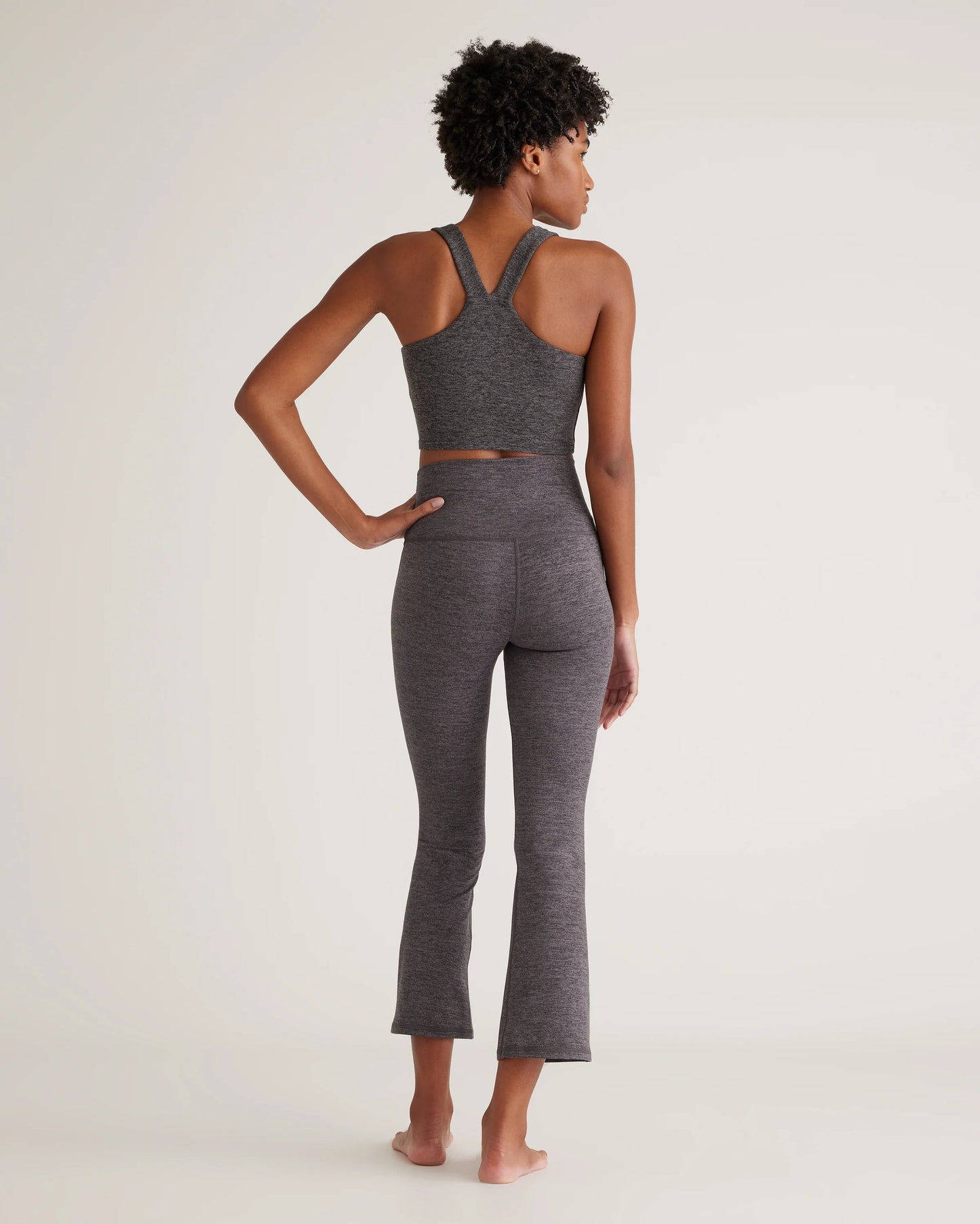 Ultra-Soft Cropped Bootcut Pants - XS / Heather Black