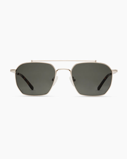 Baja Polarized Stainless Steel Sunglasses - One Size / Silver with Green lens