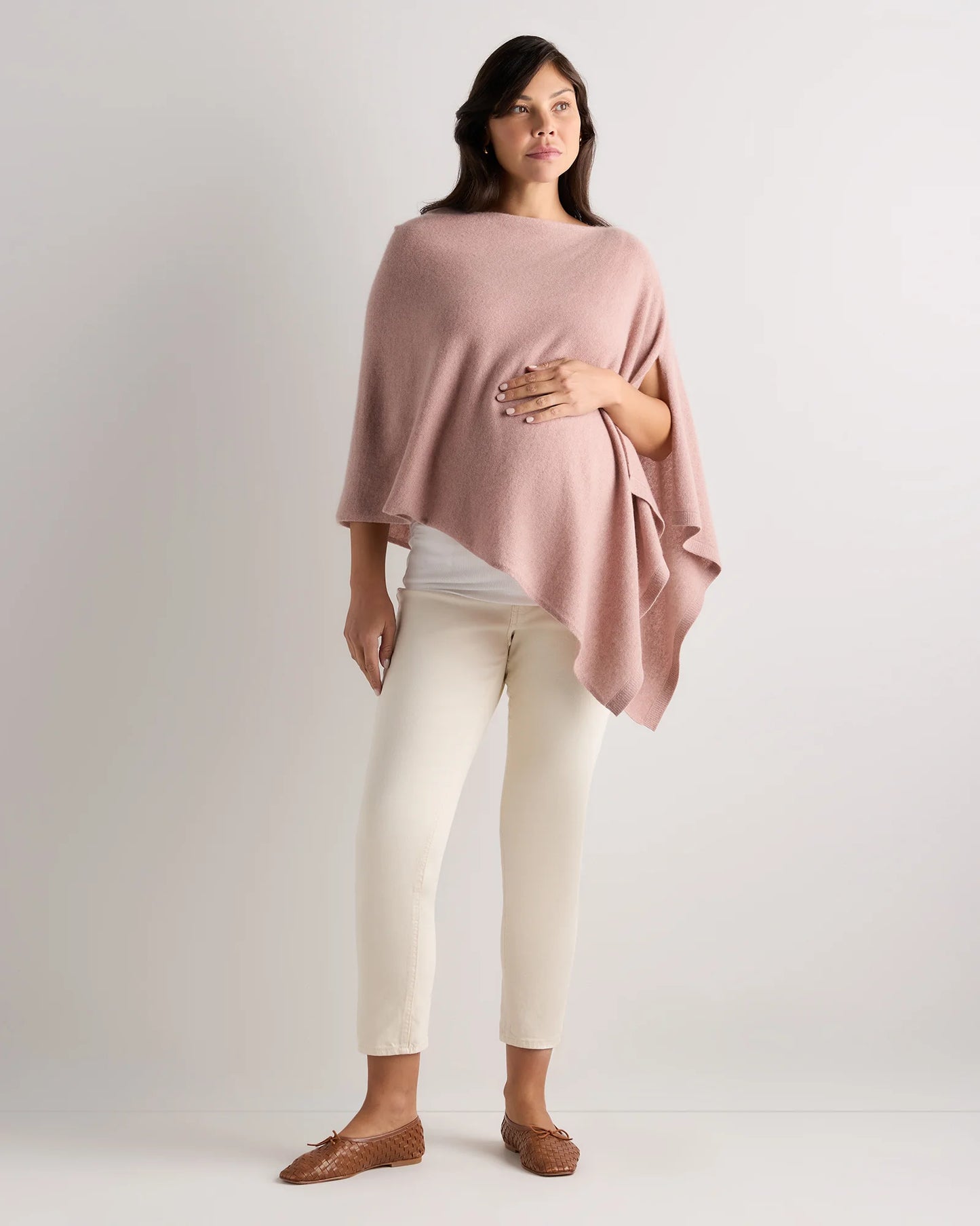 Mongolian Cashmere Nursing Shawl - One Size / Heather Vintage Pink