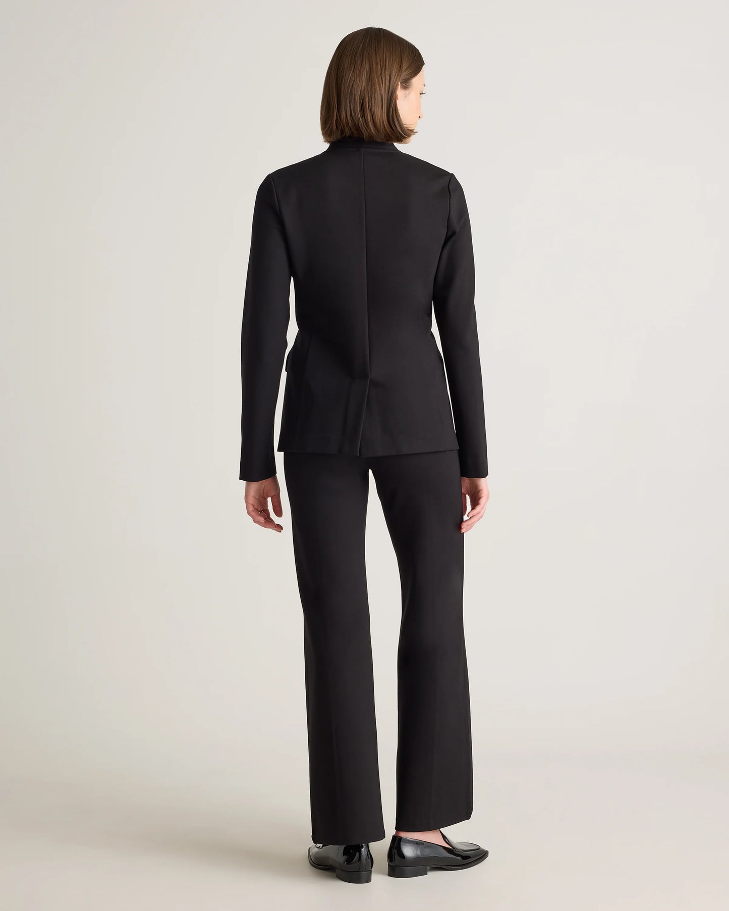 Ultra-Stretch Ponte Stand Collar Blazer - XS / Navy