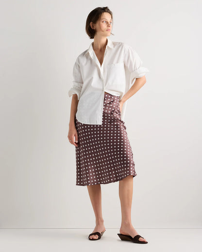 100% Washable Silk Skirt - XS / Champagne