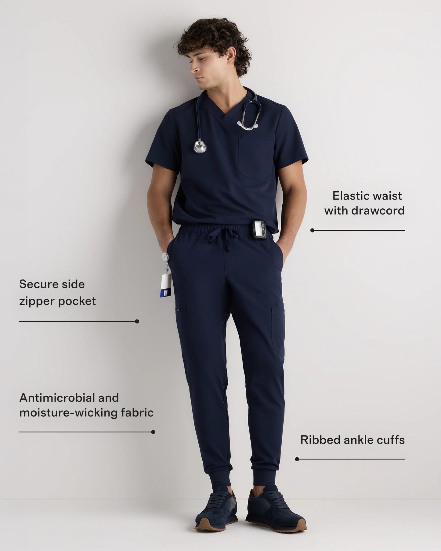 AeraFlex Scrub Joggers - S / Bold Black