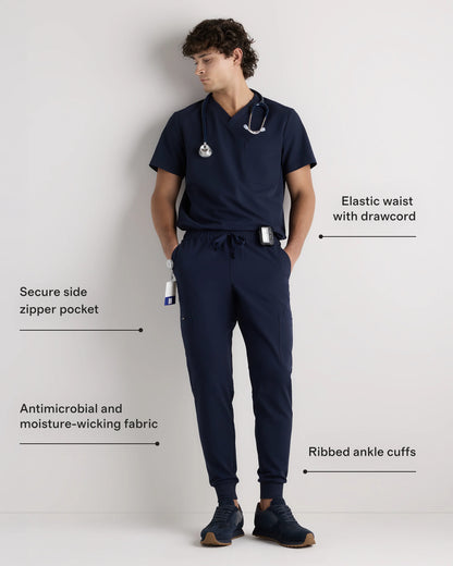 AeraFlex Scrub Joggers - S / Bold Black