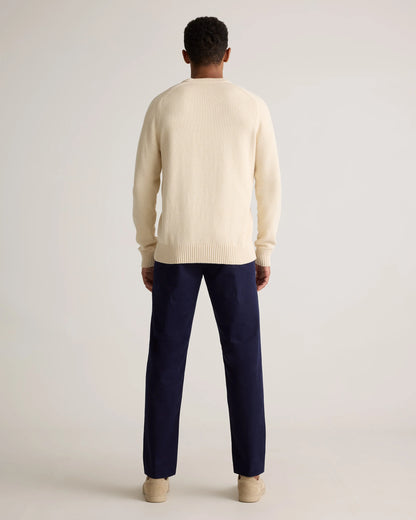 100% Organic Cotton Crewneck Sweater - S / Speckled Beige