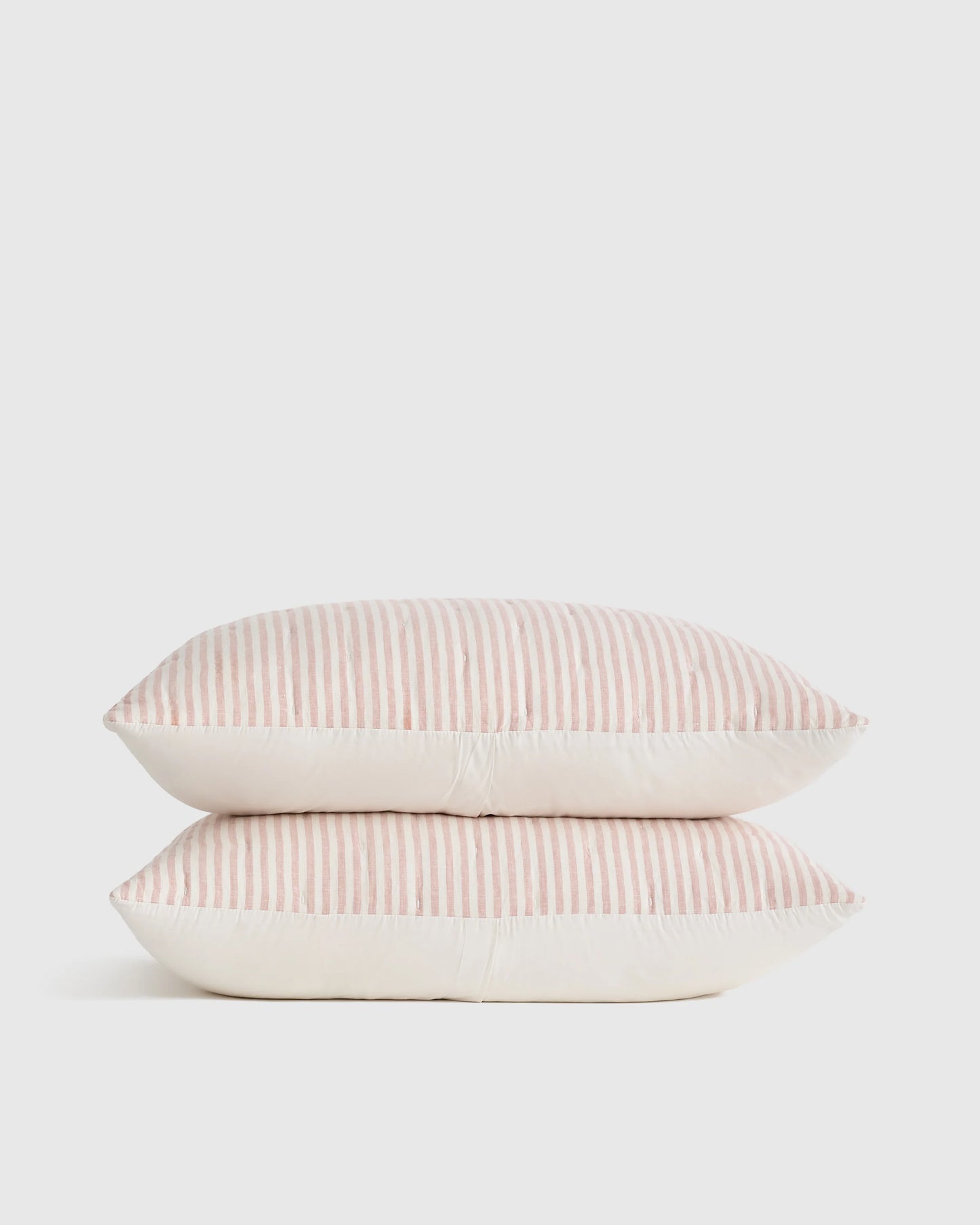 European Linen Patterned Quilted Sham Set - Standard / Willowleaf Gingham