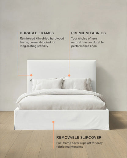 Slipcover Bed in 100% Linen - Full / Flax