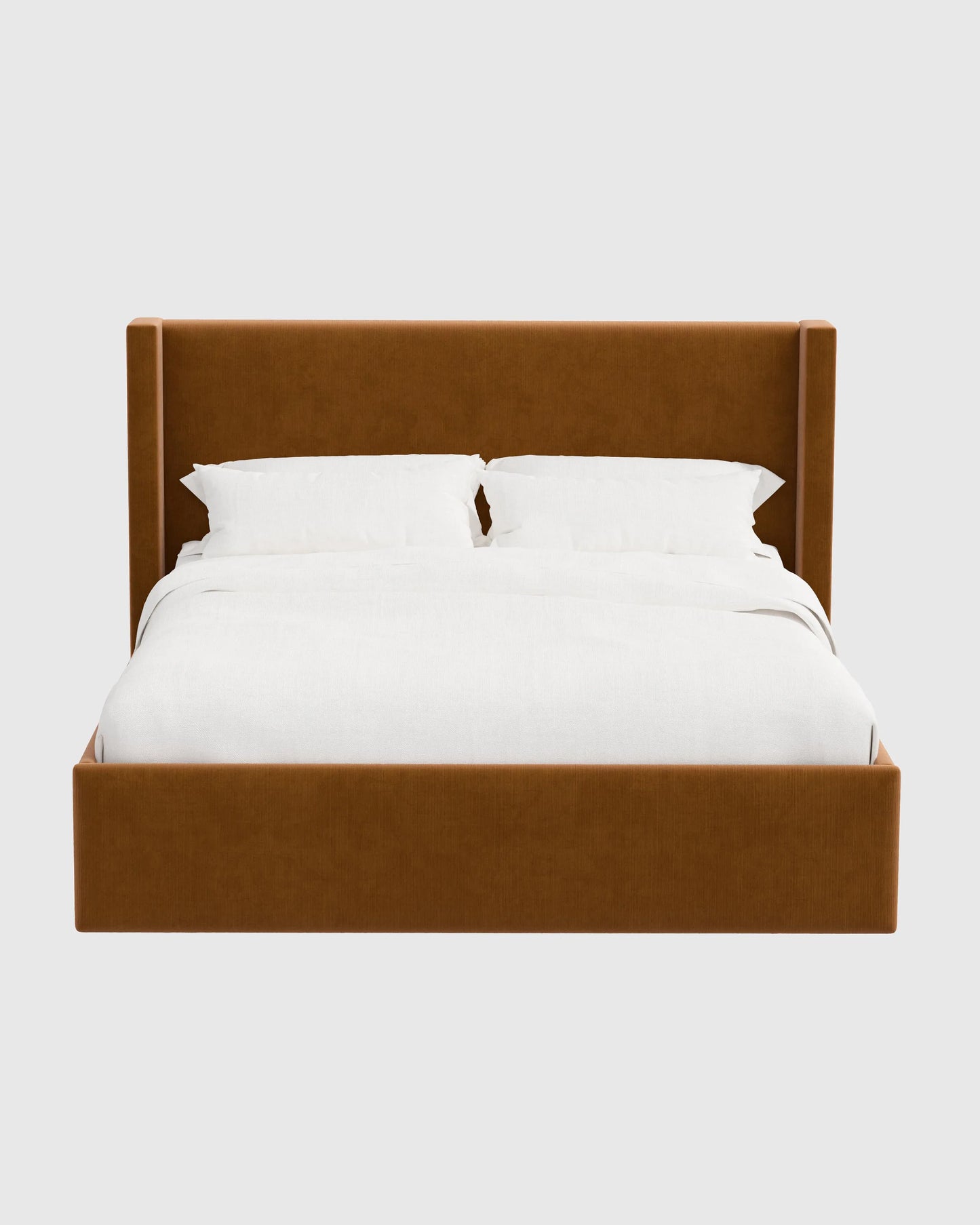 Wingback Bed in Performance Velvet - Full / Butterscotch