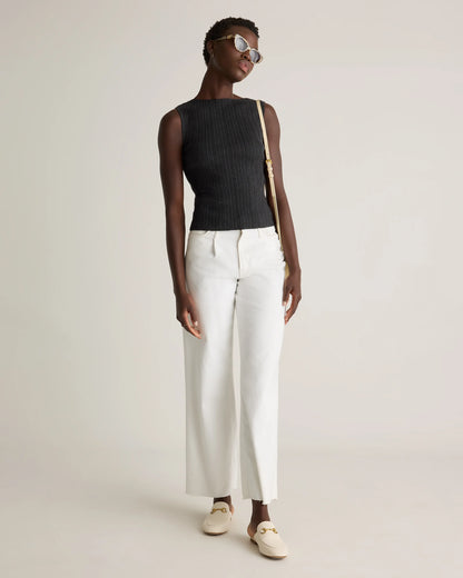Cotton Cashmere Ribbed Tank - XS / Heather Oatmeal
