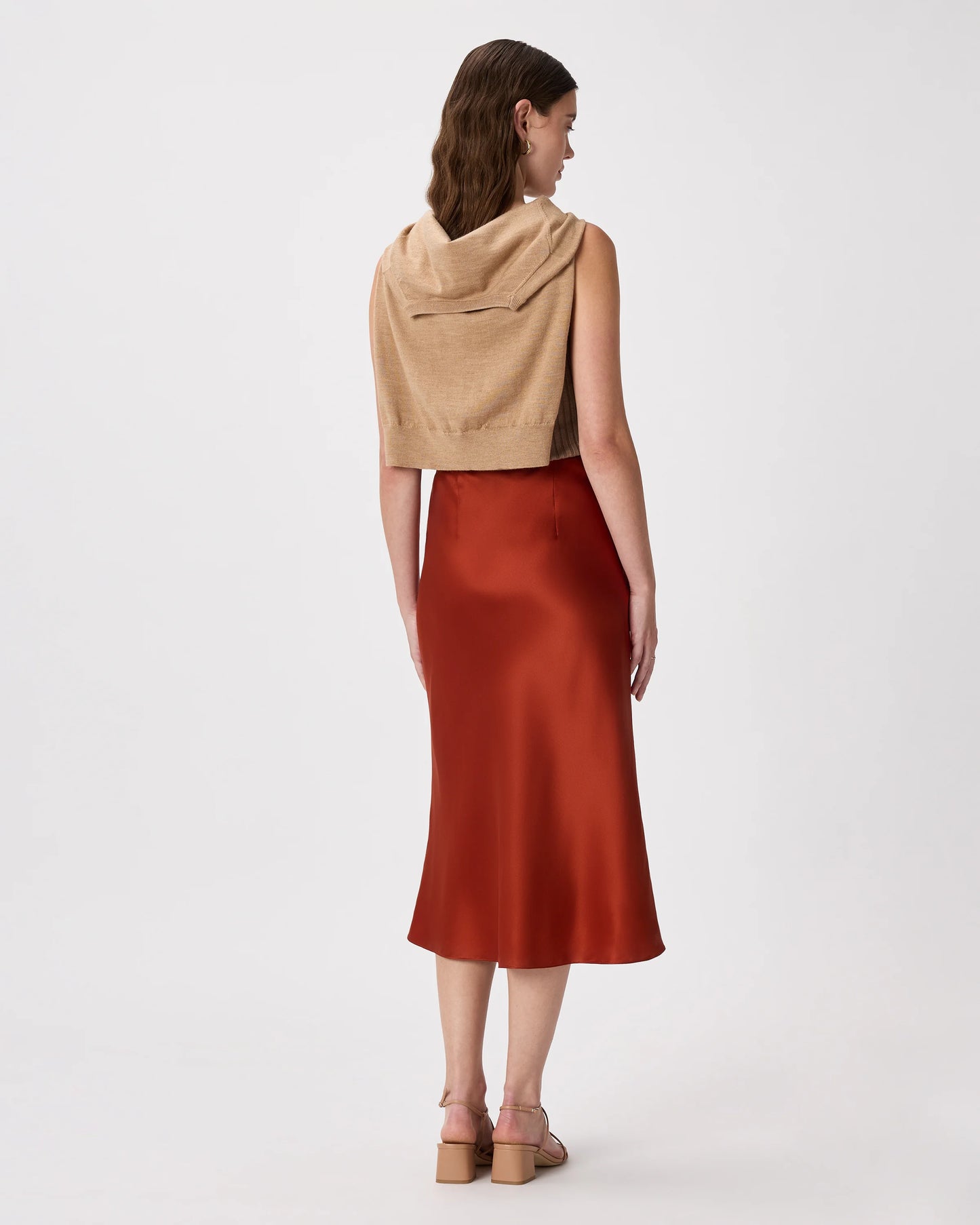 100% Washable Silk Skirt - XS / Champagne