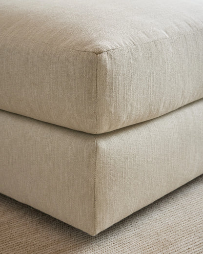 Ashford Deep Seat Ottoman in Performance Chenille Linen Blend - One Size / Sorrell