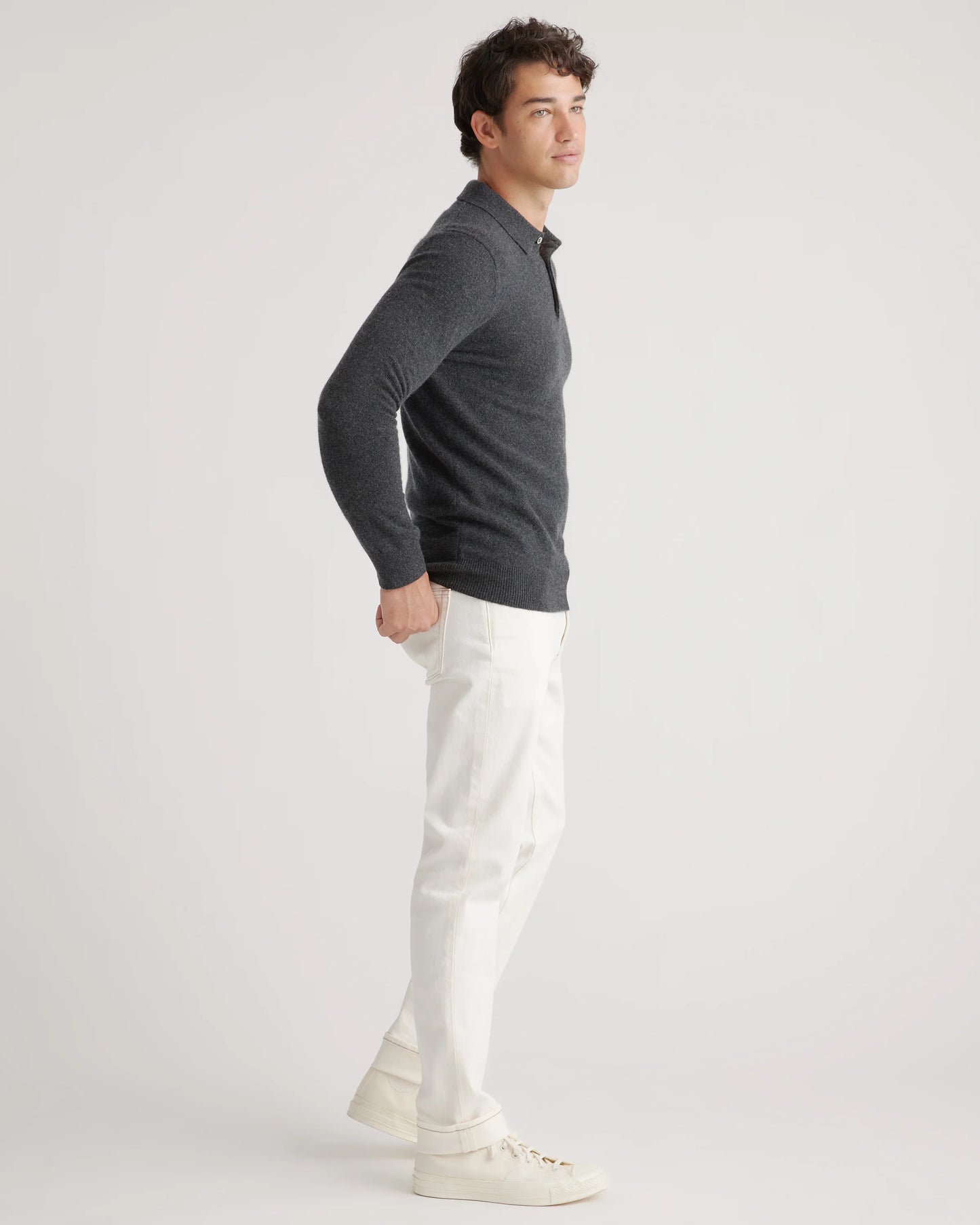 Mongolian Cashmere Polo Sweater - S / True Navy