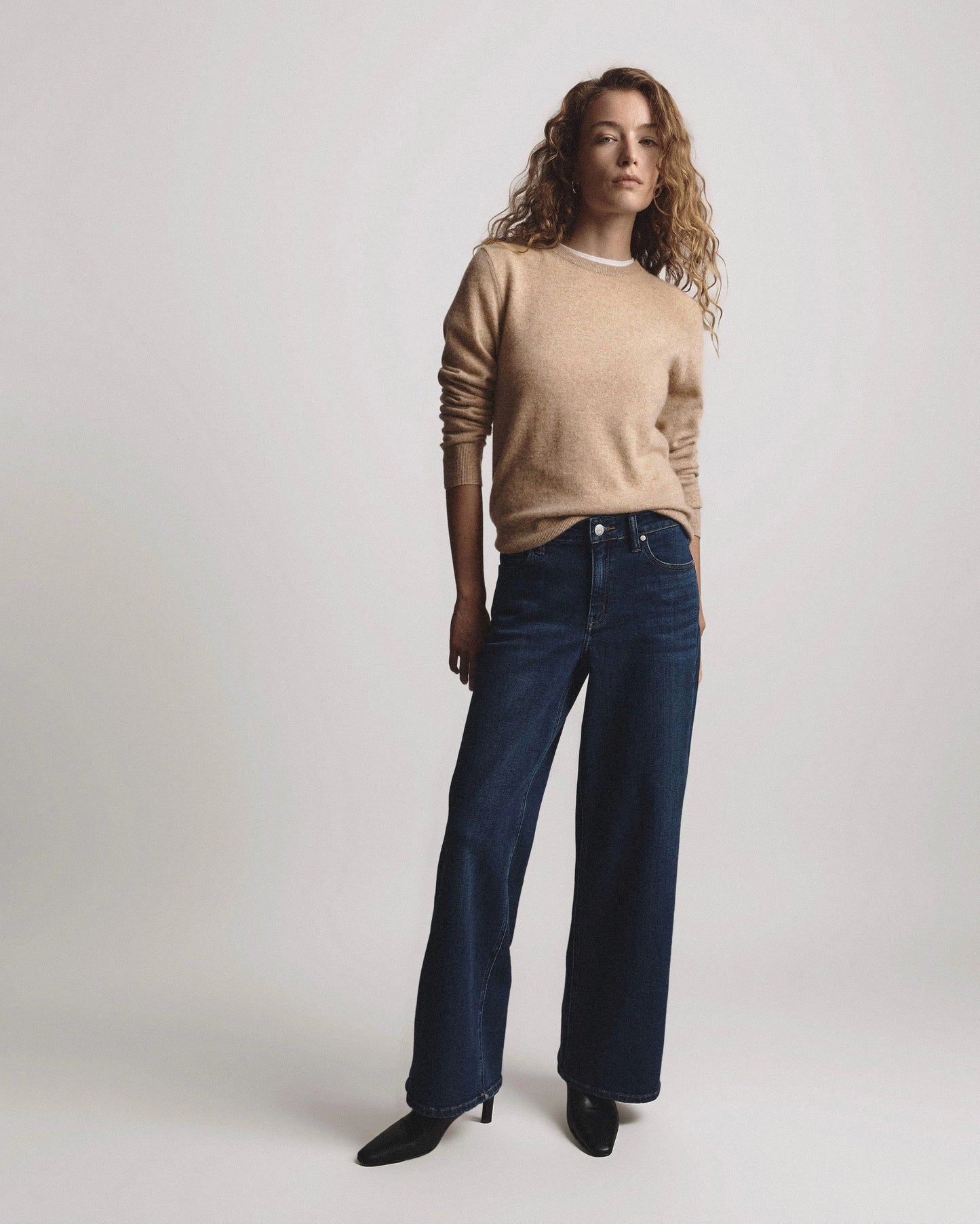 Mongolian Cashmere Crewneck Sweater - XS / Ivory