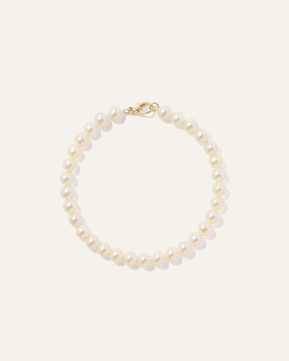 14k Gold Freshwater Cultured Pearl Bracelet - One Size / Yellow Gold