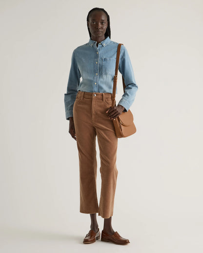 Organic Stretch Corduroy Kick Flare Pants - 0 / Warm Brown