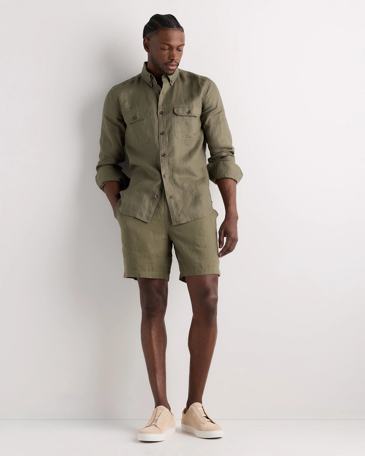 Italian Suede Tailored Sneaker - 7 / Fog