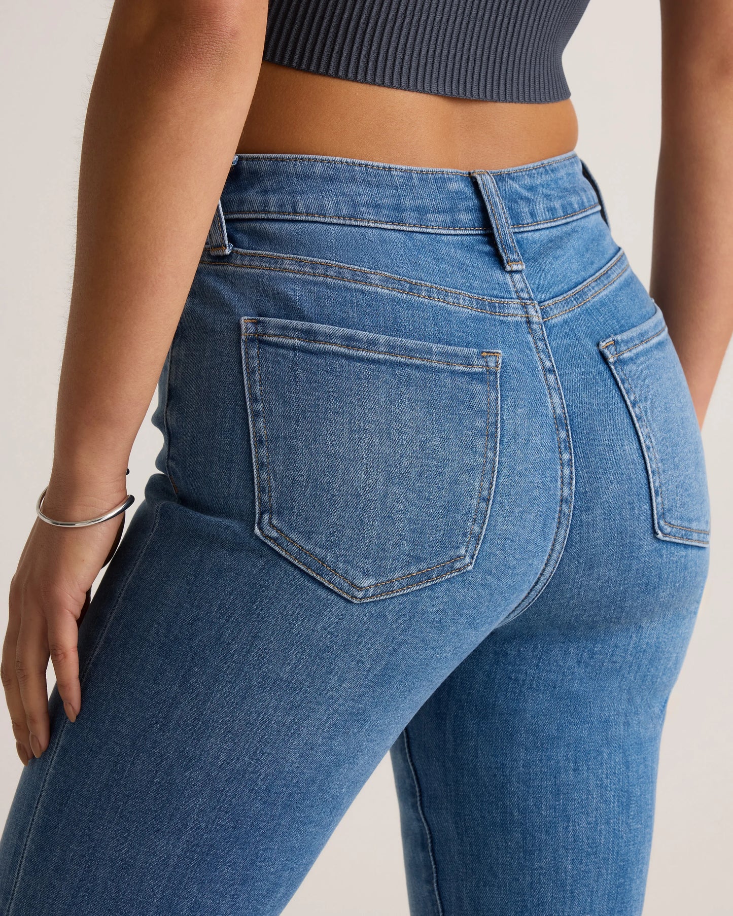 Bella Stretch Kick Flare Jeans - 24 / Deep Rinse