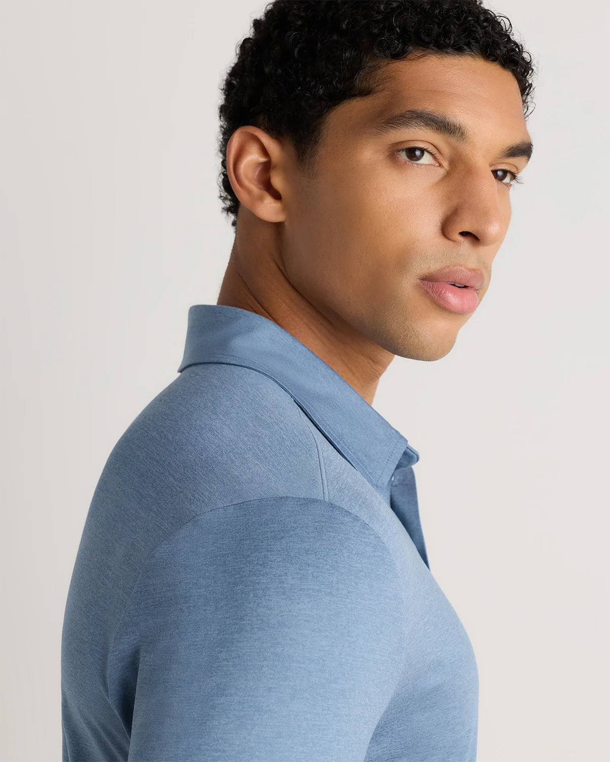 Flowknit Breeze Performance Long Sleeve Polo - XS / Heather Black