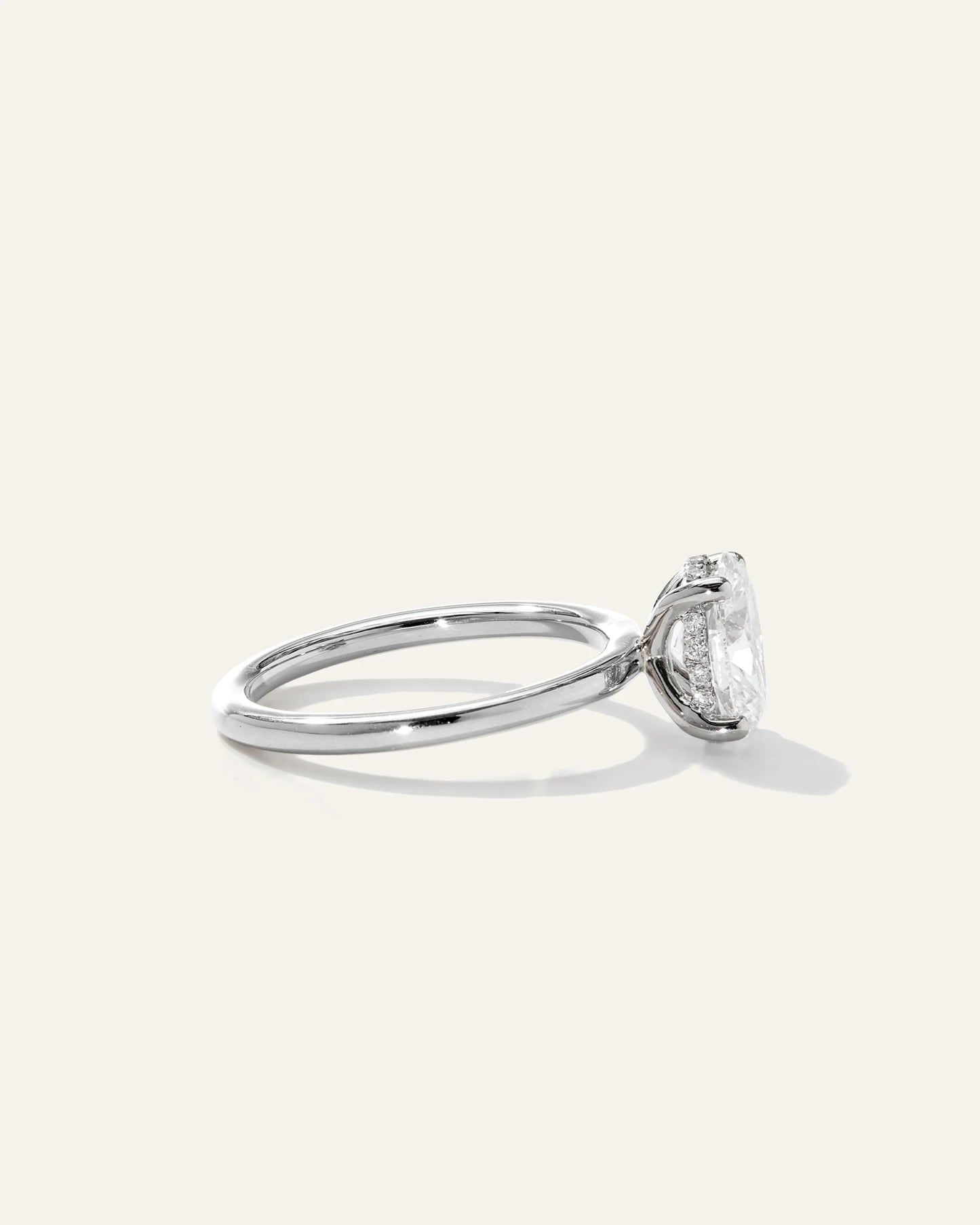 Lab Grown Diamond Oval Petite Hidden Halo Engagement Ring - 1.5ct - 4 / Yellow Gold
