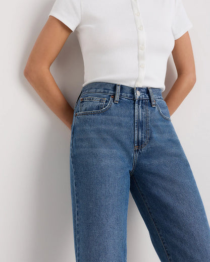 Bella Rigid Straight Jeans - 24 / Rinsed Indigo Blue