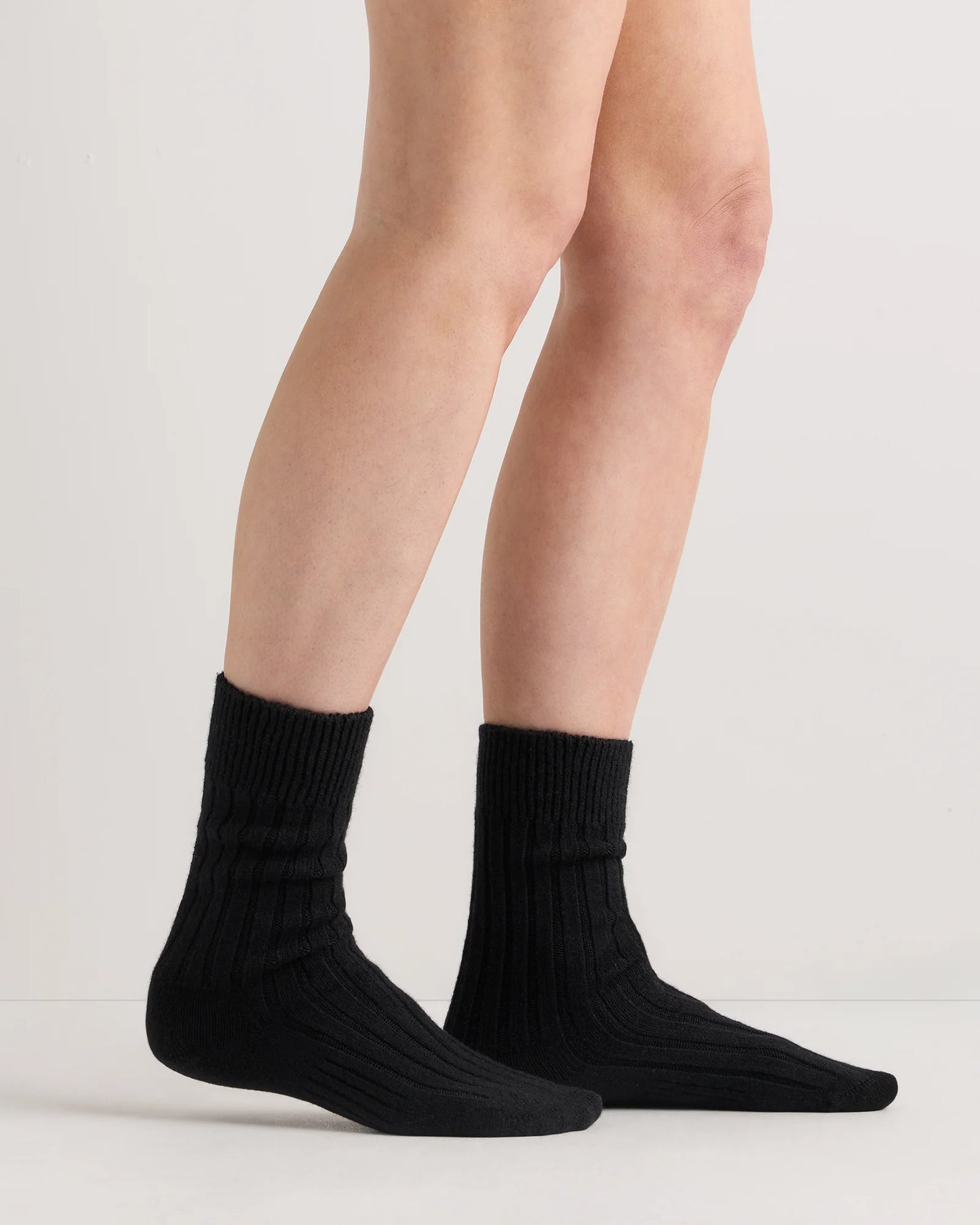 Merino Cashmere Blend Ribbed Crew Sock (3-Pack) - S / Solid Neutral Multi Pack