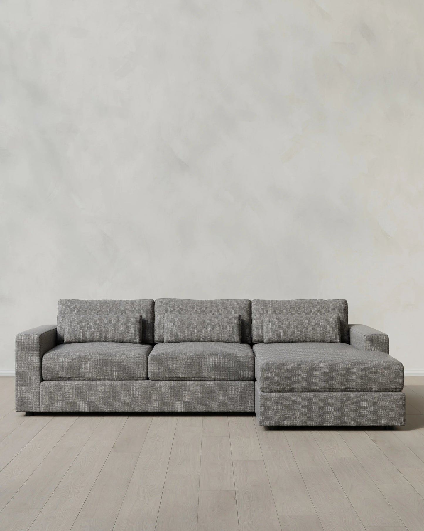 Ashford Deep Seat Chaise Sectional in Performance Chenille Linen Blend - 119" Right Arm / Ink