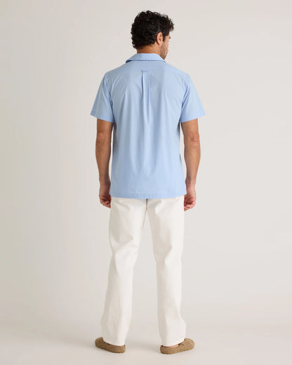 Organic Cotton Stretch Poplin Camp Shirt - S / White