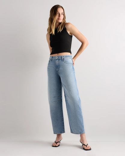 Maya Rigid Exaggerated Barrel Jeans - 24 / Powder Blue