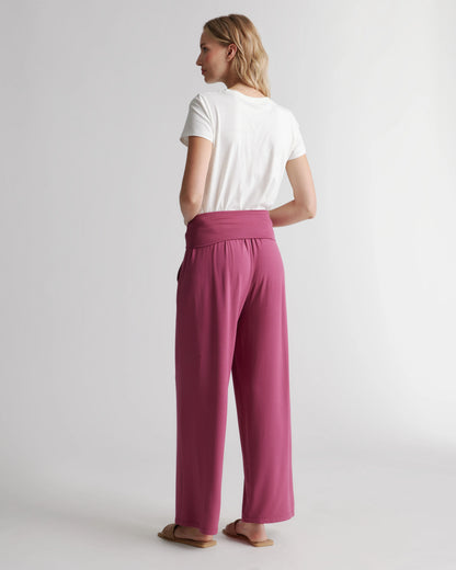French Terry Modal Wide Leg Pants - XS / Rose