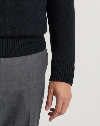 100% Organic Cotton Quarter-Zip Sweater - S / Moonstone Blue