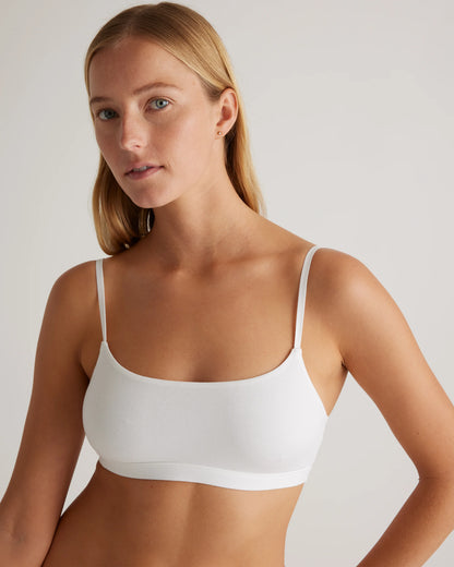 Organic Cotton Scoop Bralette (2-pack) - XS / Soft White