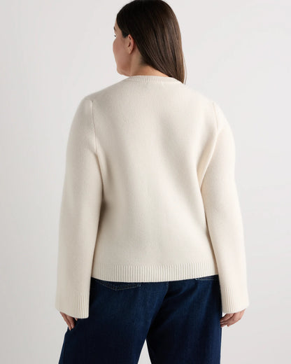 Mongolian Cashmere Structured Cardigan - 1X / Oatmeal