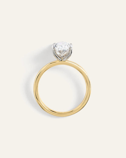 Lab Grown Diamond Oval Comfort Fit Engagement Ring - 2.5ct - 4 / Yellow Gold