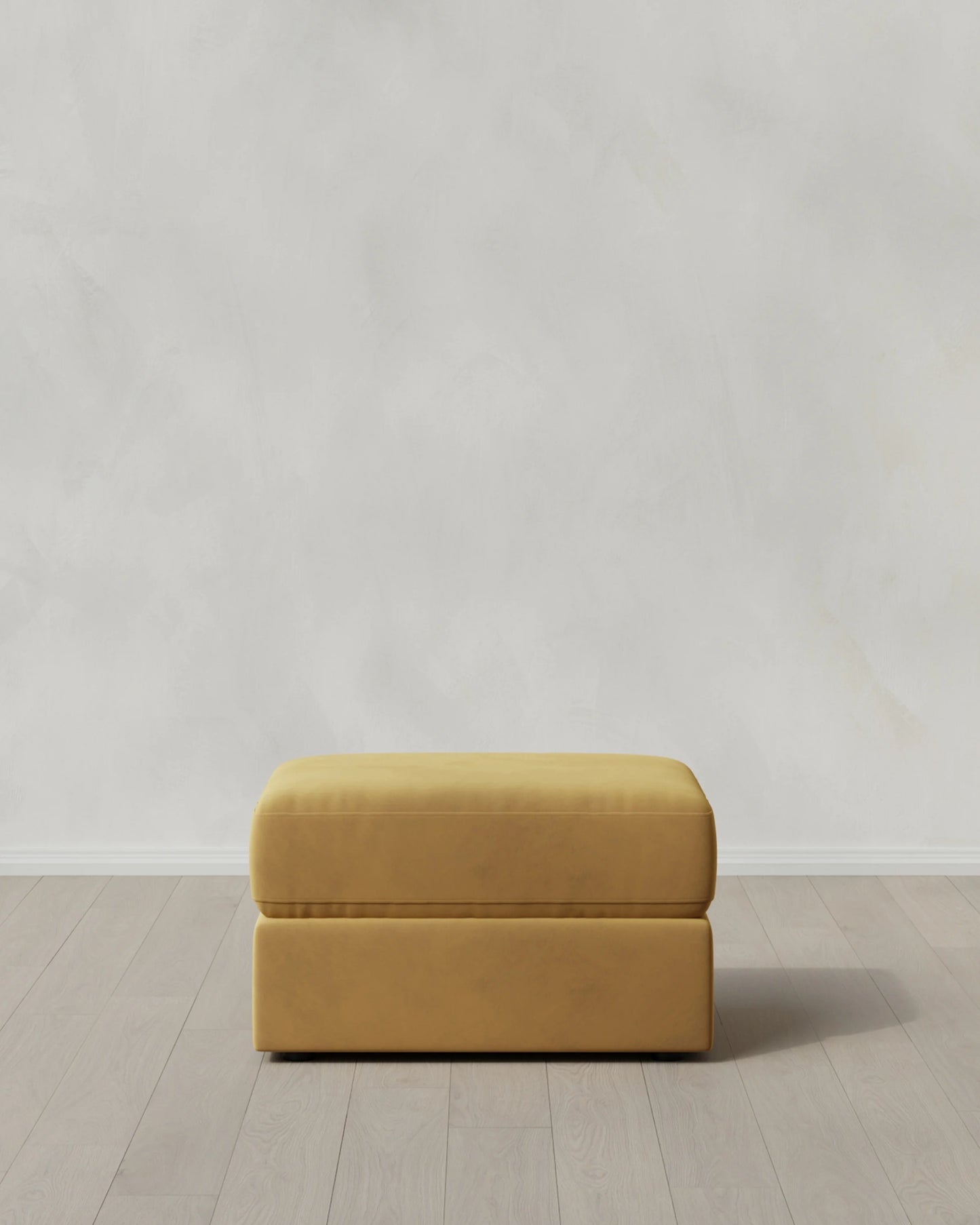 Ashford Deep Seat Ottoman in Performance Velvet - One Size / Ivory