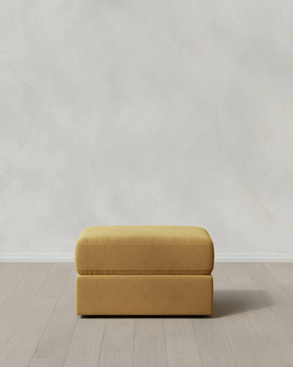Ashford Deep Seat Ottoman in Performance Velvet - One Size / Ivory