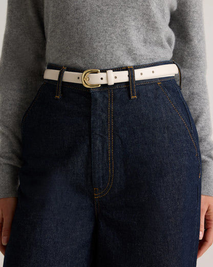 Sofia European Leather Skinny Belt - XS / Black
