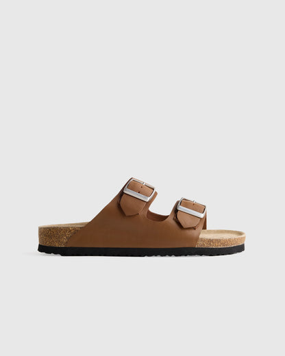 Nappa Leather Double Buckle Slide - 5 / Shell Pink